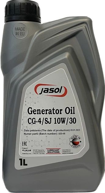 Олива моторна для генераторів JASOL GENERATOR OIL CG-4/SJ 10W/30
